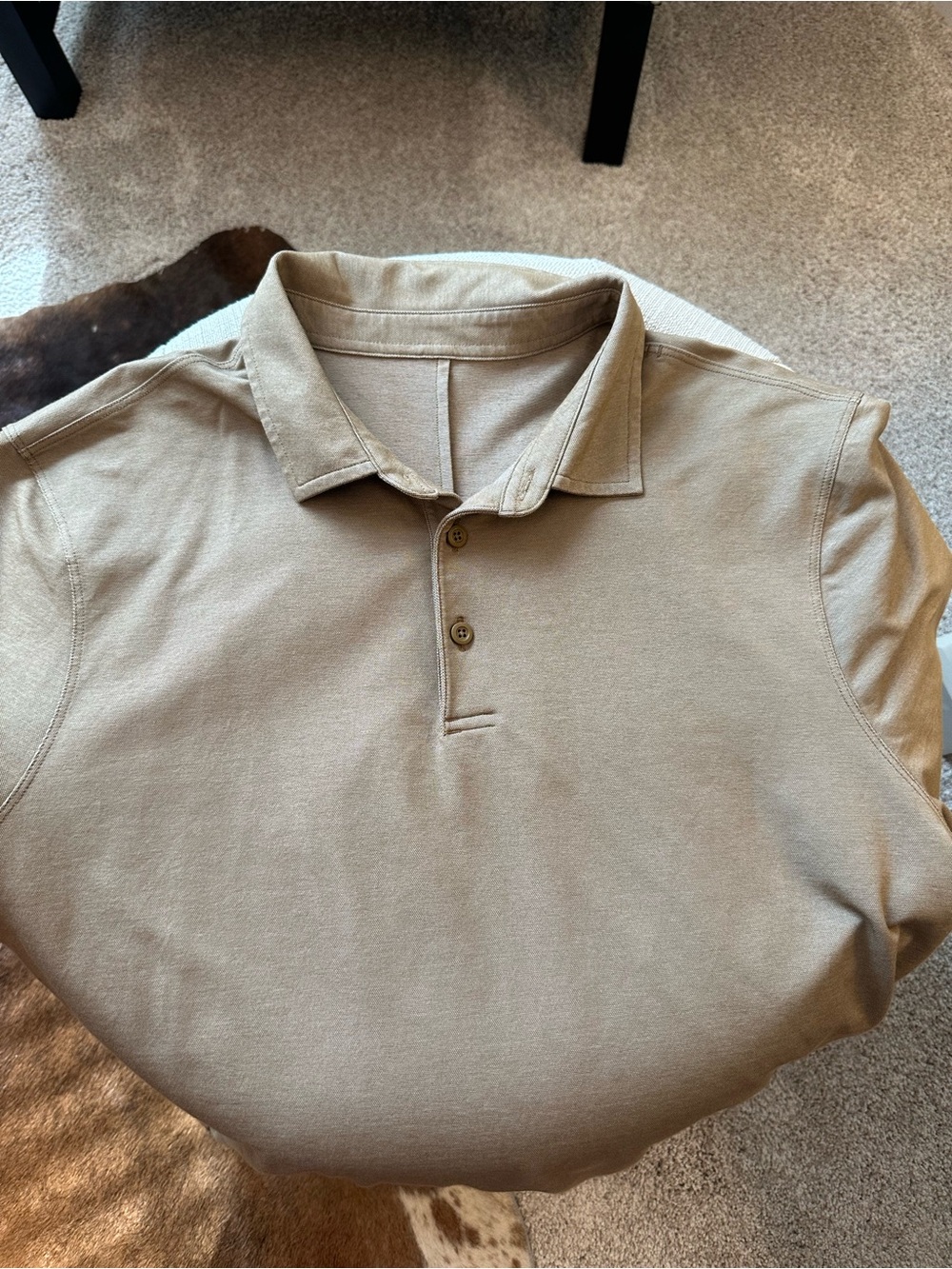 Men's Lululemon Polo Shirt Tan Size L